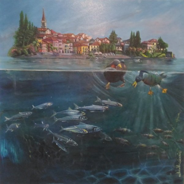 LIERNA CON AGONI | Olio su tela | 90x90