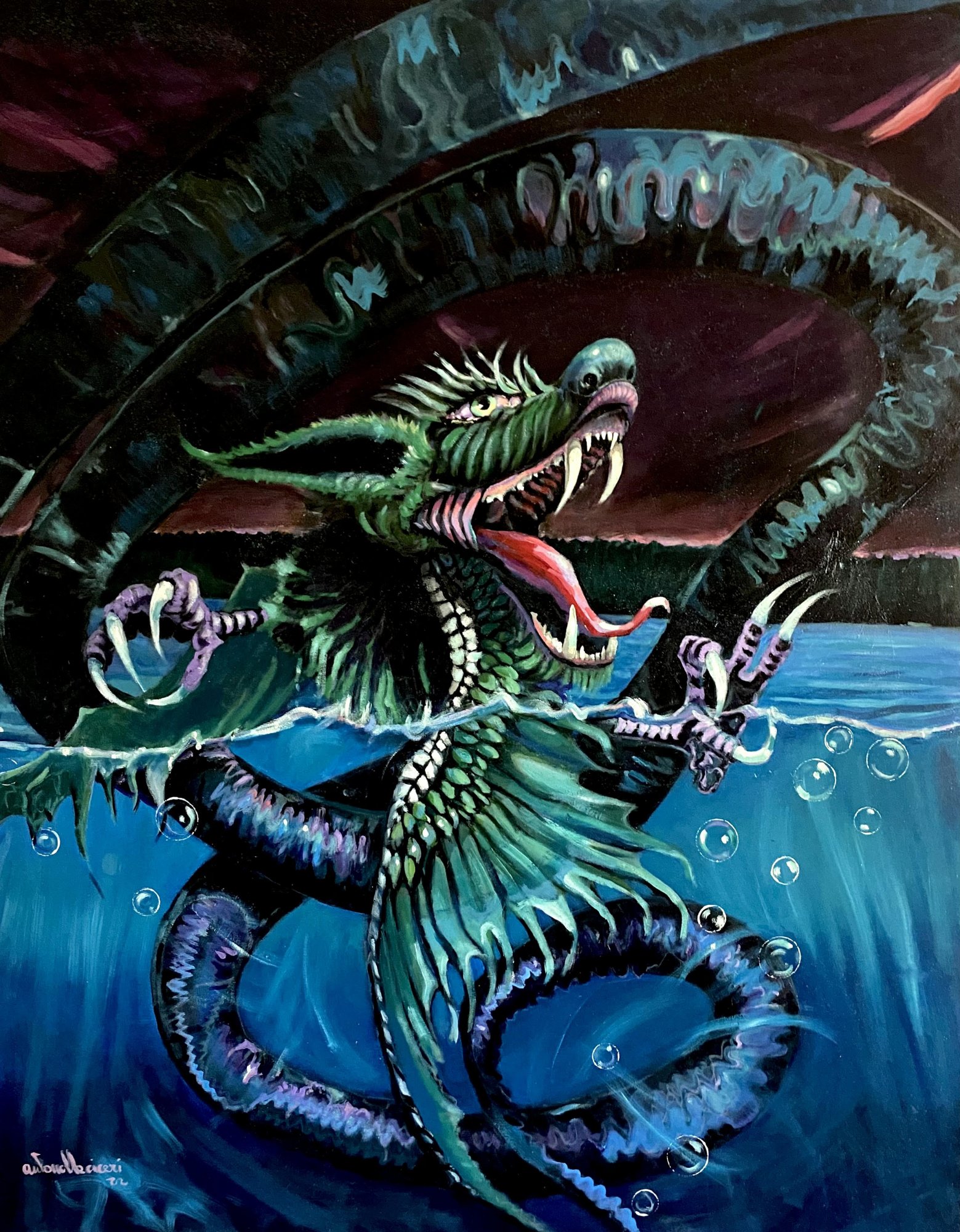 L'ANNO DEL DRAGONE | Olio su tela | 100x80 | 2022