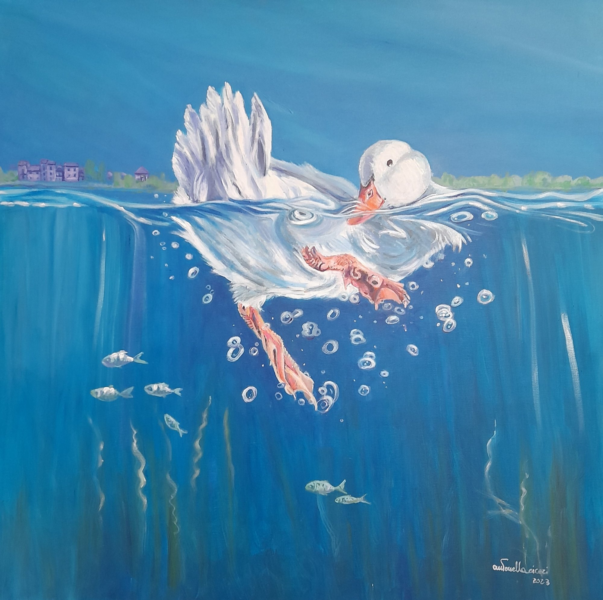 La Papera I olio su tela I 85x85 I 2023