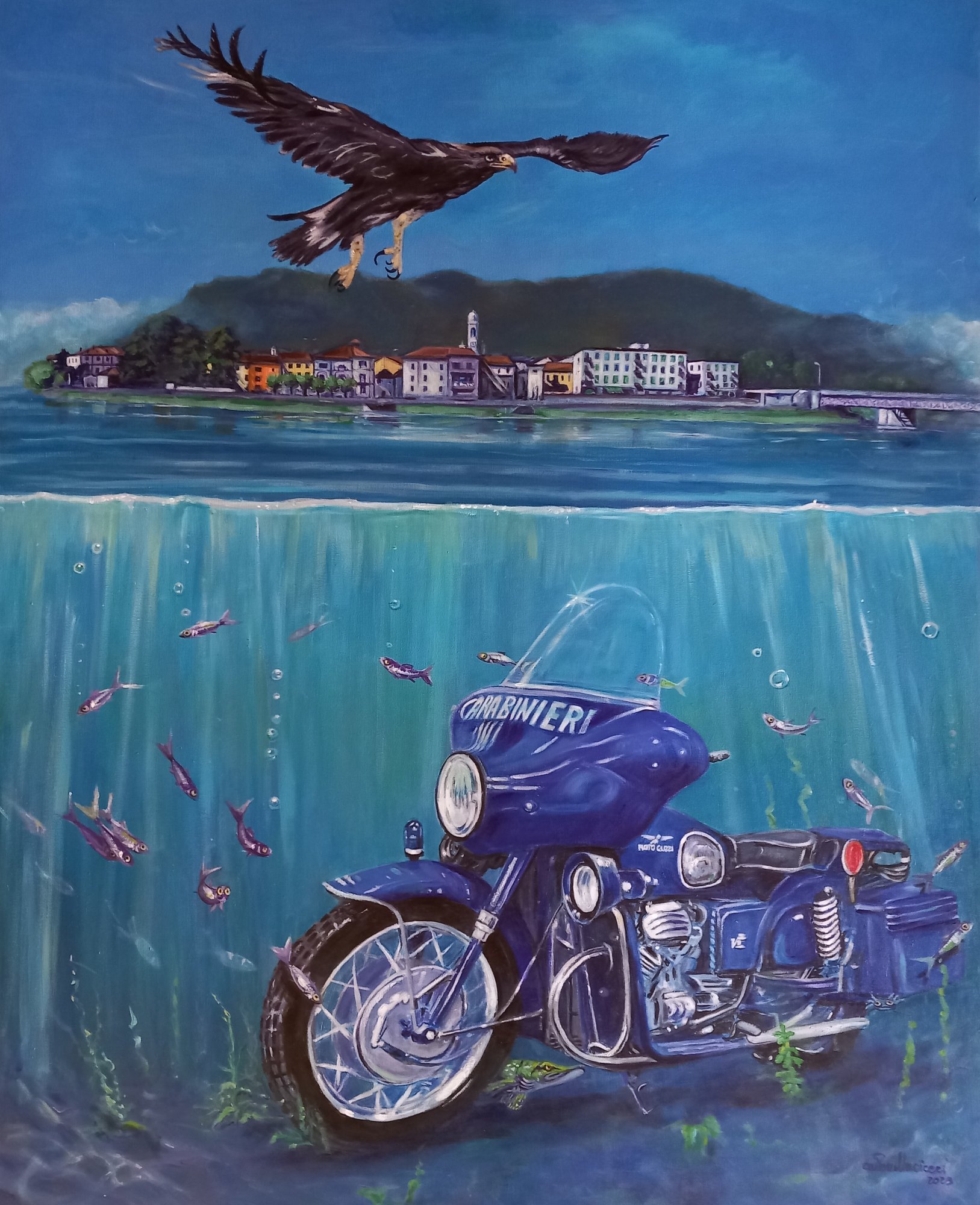 BLUE ANGELS BLU -olio su tela - 80x100 - 2023