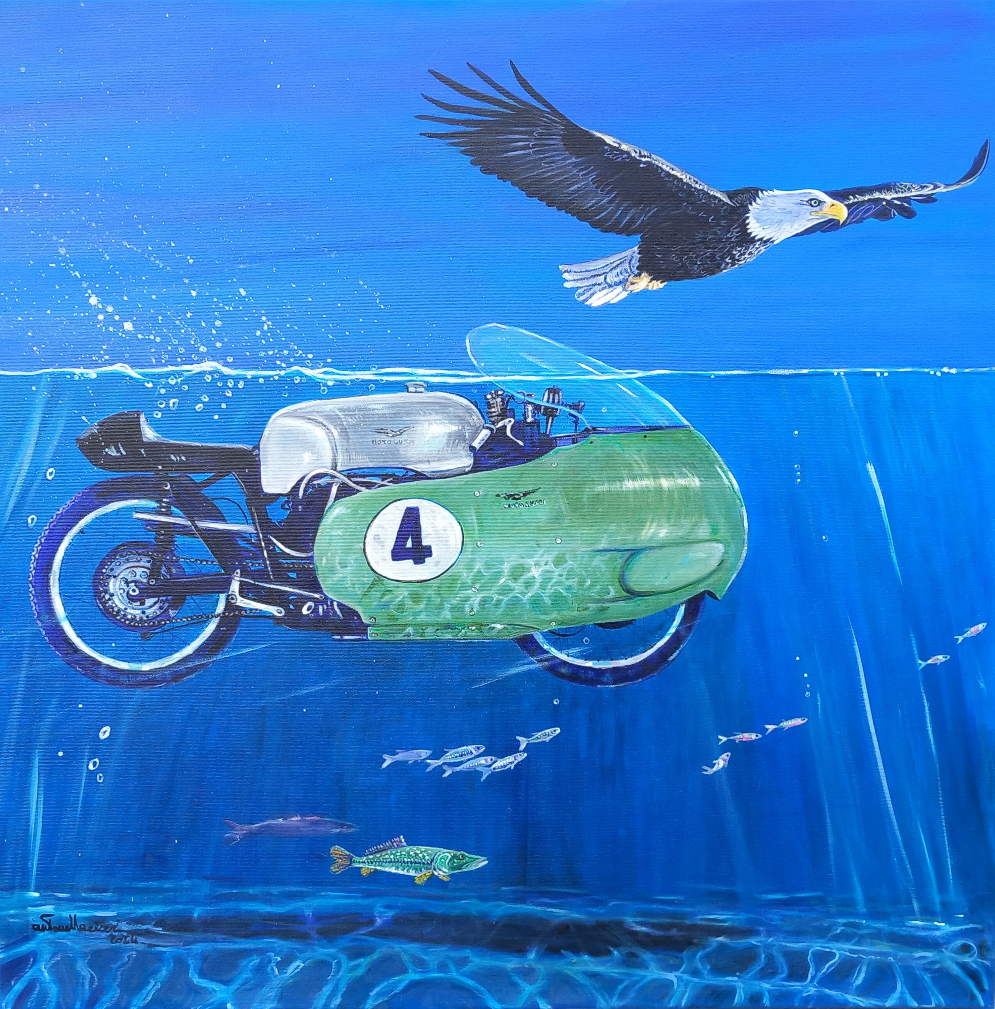 8 CILINDRI - olio su tela - 80x80 - 2024