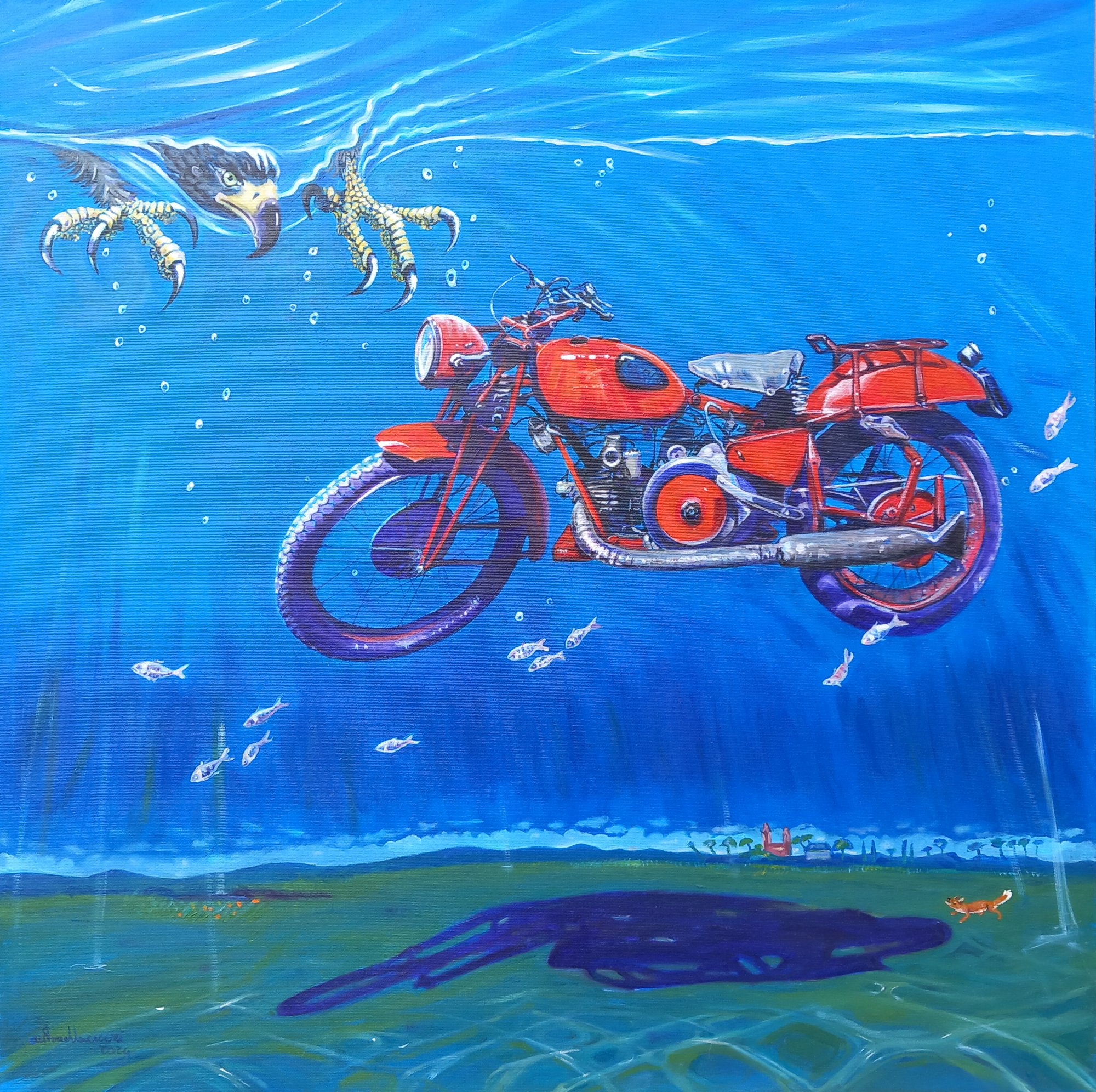 OMAGGIO A LIGABUE - olio su tela - 80X80 - 2024