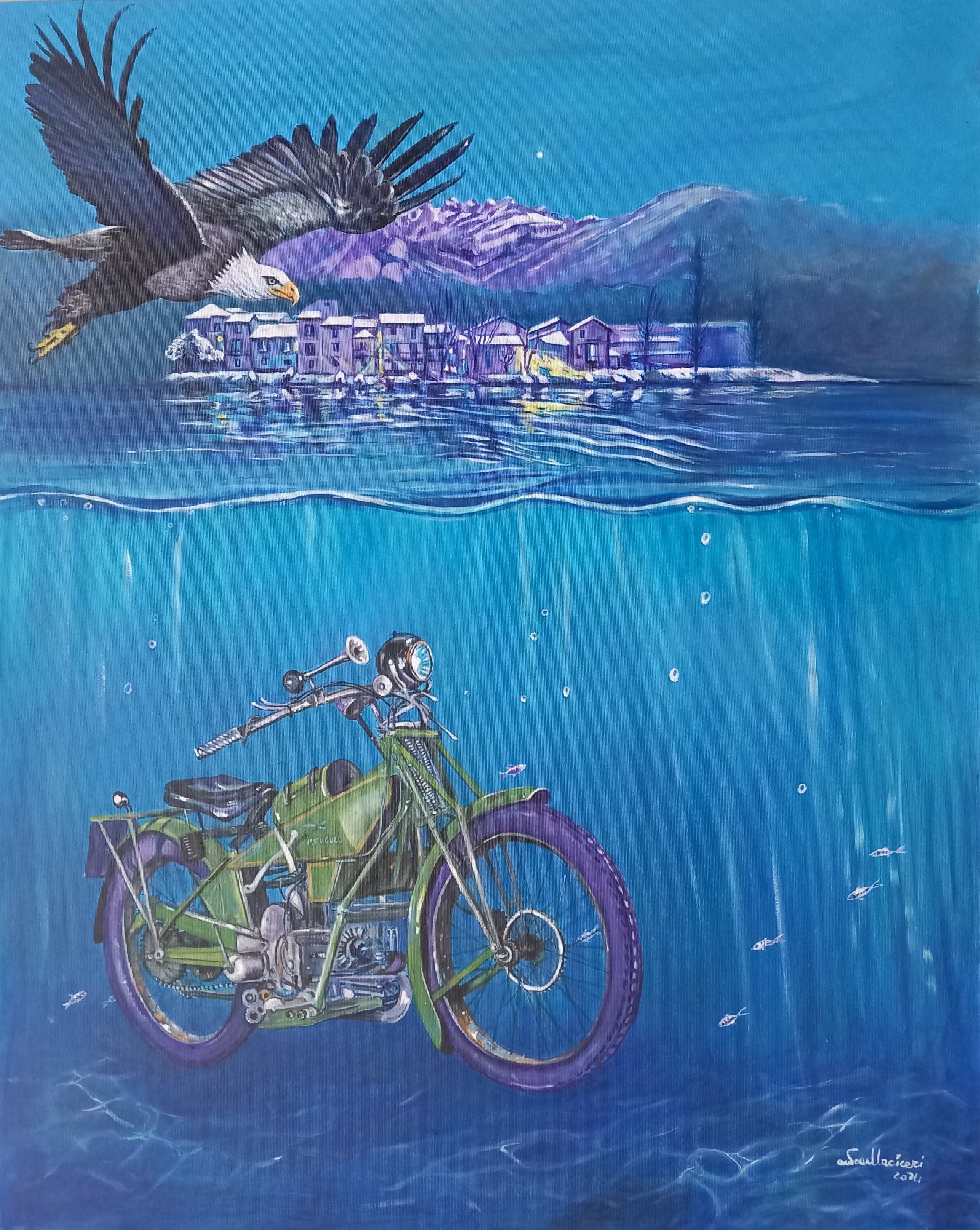 NORMALE CON PESCARENICO - olio su tela - 100x80 - 2024